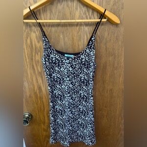 Kimchi blue baby doll dress. Baby blue and brown color.